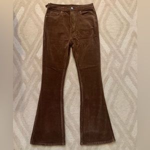 SHEIN BAE High Waist Flare Leg Corduroy Pants, Size M